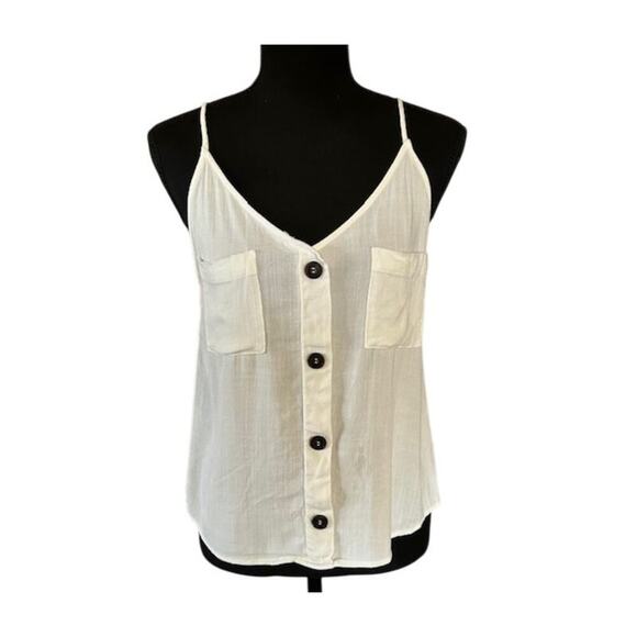 E & M Rhea Two Pocket White Cami size Small - Picture 1 of 5